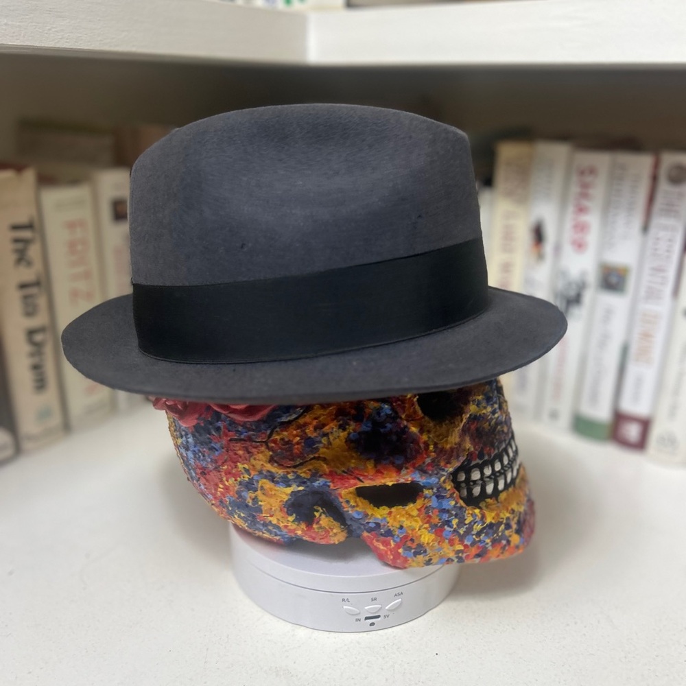 Austin Reed Gray Blue Fedora - Sz: 6, 56